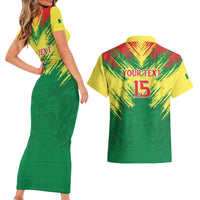 Senegal Rugby Custom Couples Matching Short Sleeve Bodycon Dress and Hawaiian Shirt Lion With Coat Of Arms - African Pattern