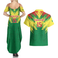 Senegal Rugby Custom Couples Matching Summer Maxi Dress and Hawaiian Shirt Lion With Coat Of Arms - African Pattern