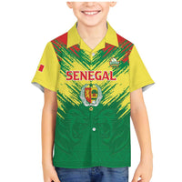 Senegal Rugby Custom Family Matching Mermaid Dress and Hawaiian Shirt Lion With Coat Of Arms - African Pattern