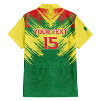 Senegal Rugby Custom Family Matching Off The Shoulder Long Sleeve Dress and Hawaiian Shirt Lion With Coat Of Arms - African Pattern