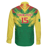Senegal Rugby Custom Family Matching Off The Shoulder Long Sleeve Dress and Hawaiian Shirt Lion With Coat Of Arms - African Pattern