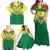 Senegal Rugby Custom Family Matching Off Shoulder Maxi Dress and Hawaiian Shirt Lion With Coat Of Arms - African Pattern