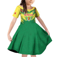 Senegal Rugby Custom Family Matching Off Shoulder Short Dress and Hawaiian Shirt Lion With Coat Of Arms - African Pattern