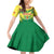 Senegal Rugby Custom Family Matching Off Shoulder Short Dress and Hawaiian Shirt Lion With Coat Of Arms - African Pattern