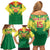 Senegal Rugby Custom Family Matching Off Shoulder Short Dress and Hawaiian Shirt Lion With Coat Of Arms - African Pattern
