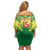 Senegal Rugby Custom Family Matching Off Shoulder Short Dress and Hawaiian Shirt Lion With Coat Of Arms - African Pattern