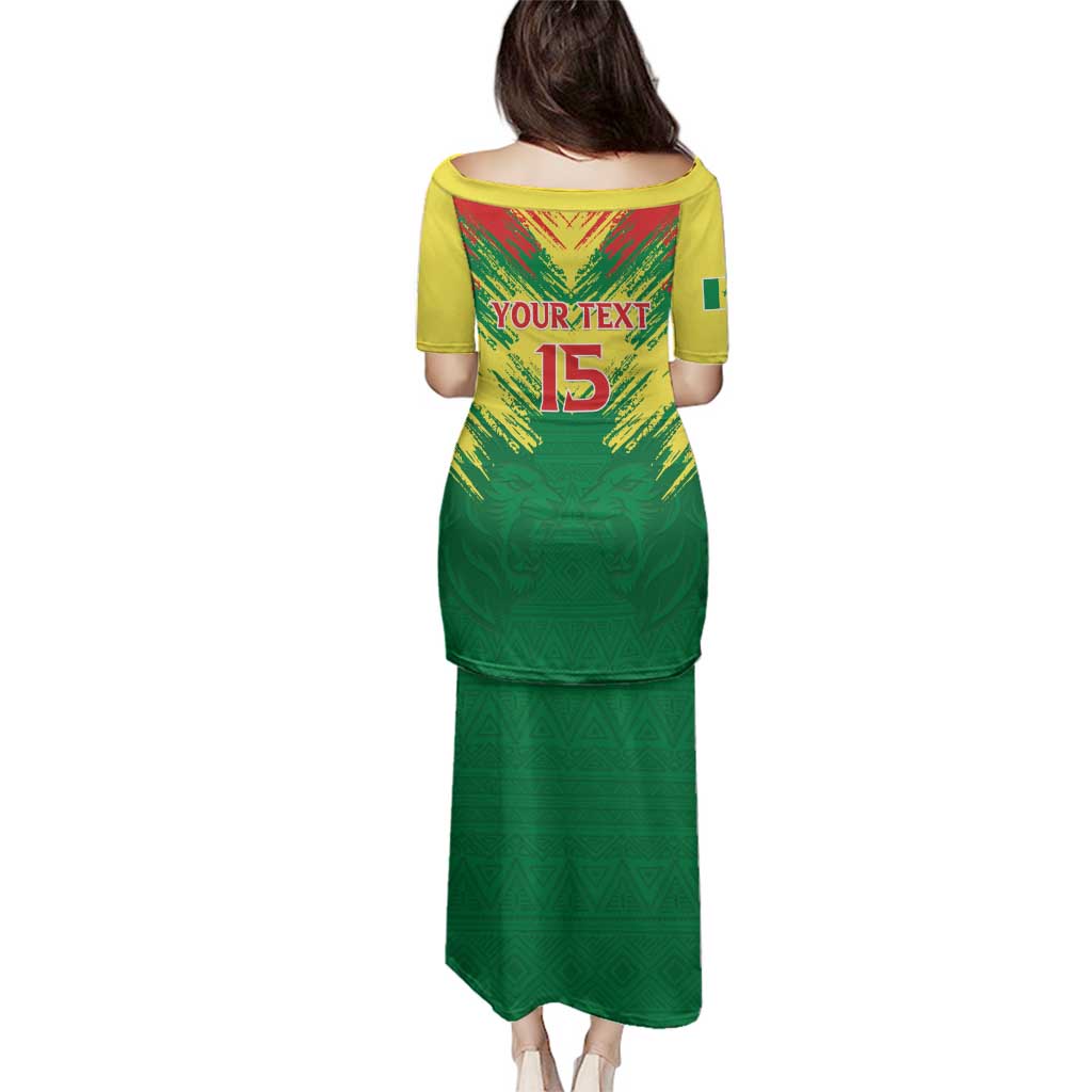Senegal Rugby Custom Family Matching Puletasi and Hawaiian Shirt Lion With Coat Of Arms - African Pattern