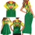 Senegal Rugby Custom Family Matching Short Sleeve Bodycon Dress and Hawaiian Shirt Lion With Coat Of Arms - African Pattern