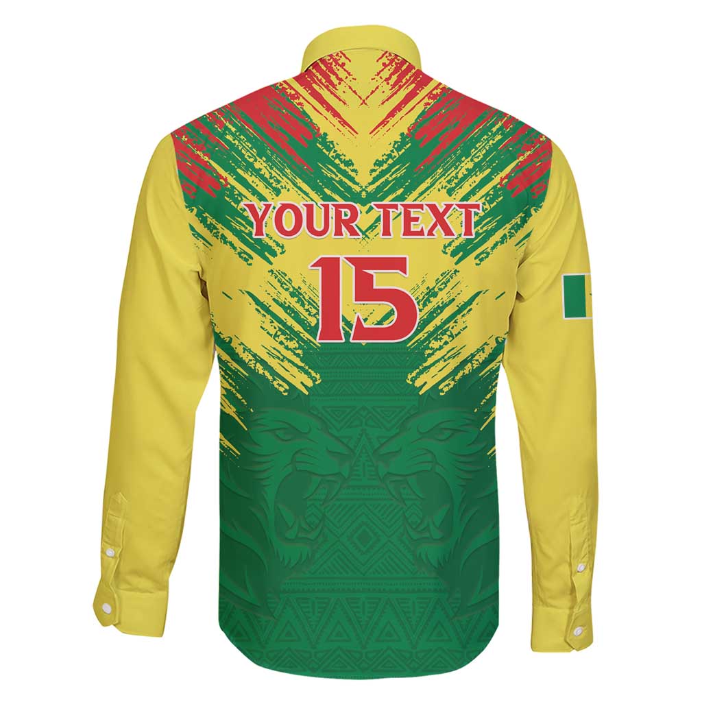 Senegal Rugby Custom Family Matching Short Sleeve Bodycon Dress and Hawaiian Shirt Lion With Coat Of Arms - African Pattern