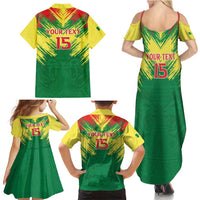 Senegal Rugby Custom Family Matching Summer Maxi Dress and Hawaiian Shirt Lion With Coat Of Arms - African Pattern