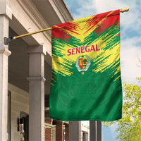 Senegal Rugby Garden Flag Lion With Coat Of Arms - African Pattern