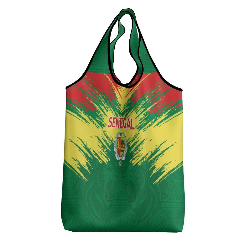 Senegal Rugby Grocery Bag Lion With Coat Of Arms - African Pattern
