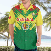 Senegal Rugby Custom Hawaiian Shirt Lion With Coat Of Arms - African Pattern