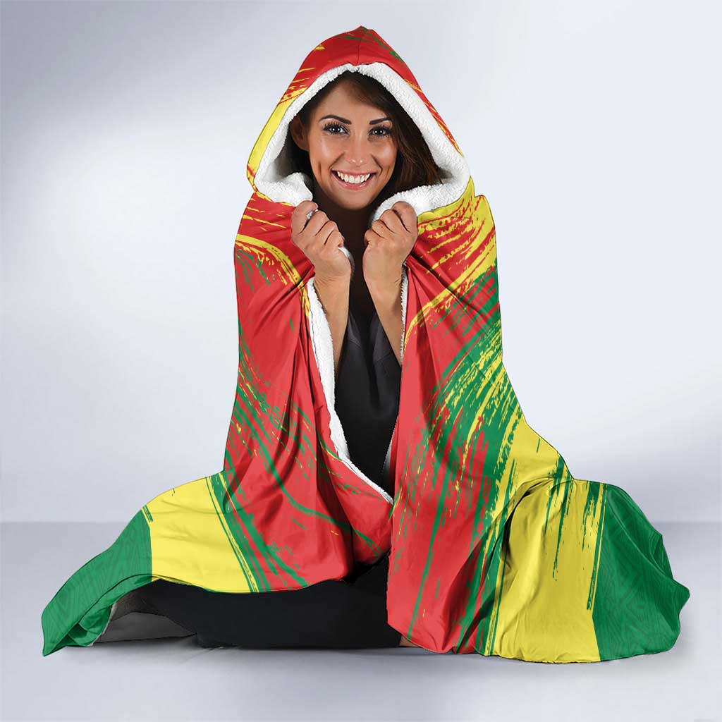 Senegal Rugby Hooded Blanket Lion With Coat Of Arms - African Pattern