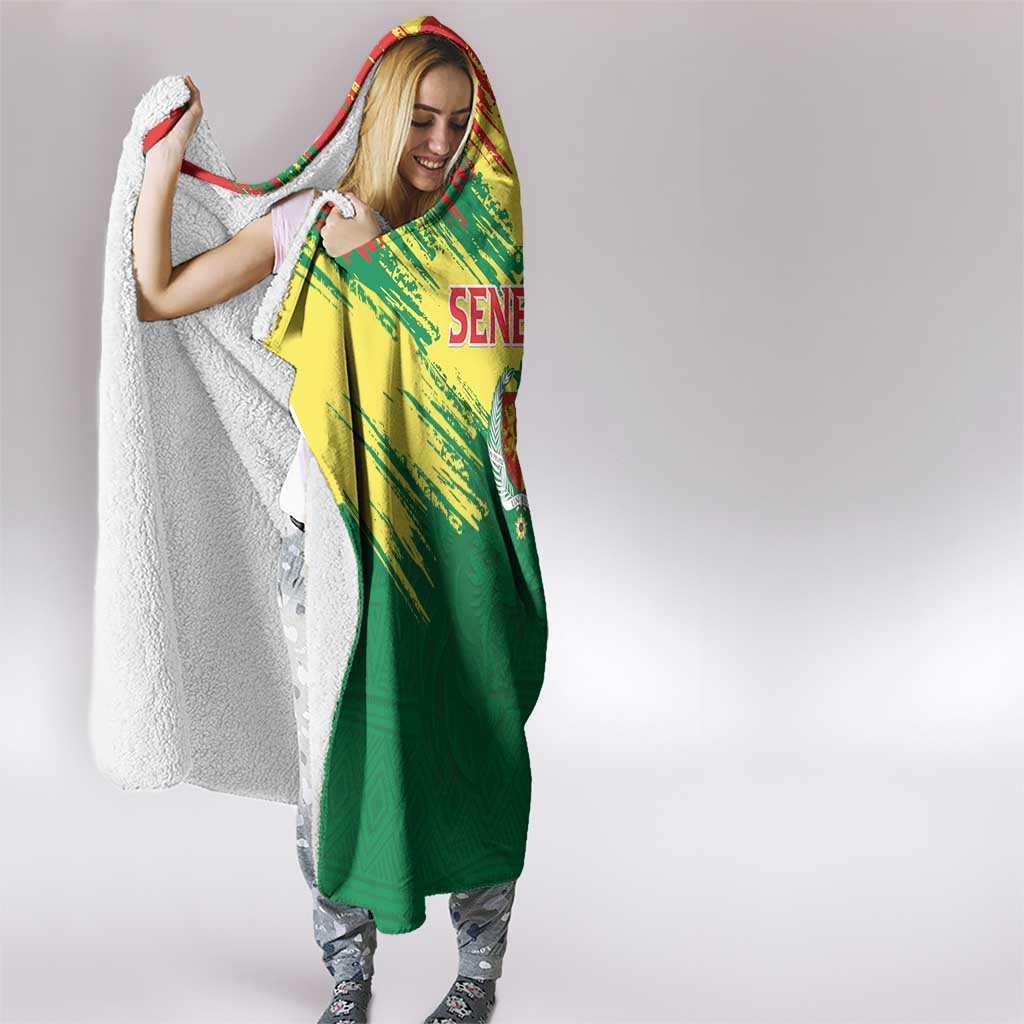 Senegal Rugby Hooded Blanket Lion With Coat Of Arms - African Pattern