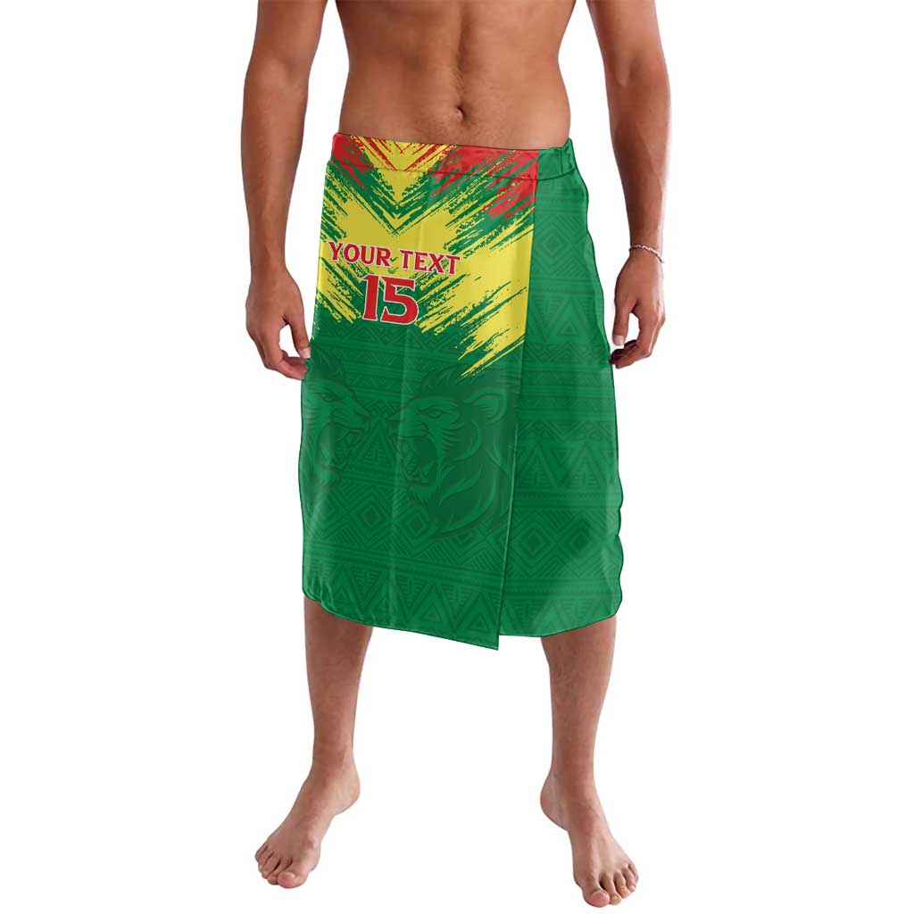 Senegal Rugby Custom Lavalava Lion With Coat Of Arms - African Pattern