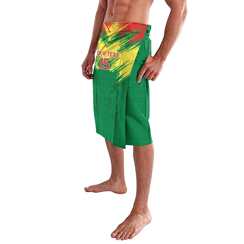 Senegal Rugby Custom Lavalava Lion With Coat Of Arms - African Pattern