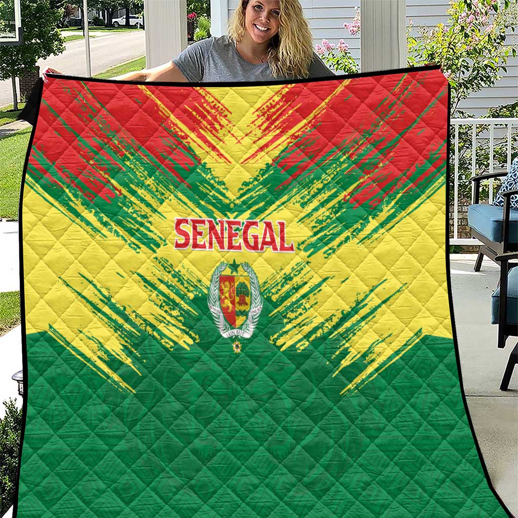 Senegal Rugby Quilt Lion With Coat Of Arms - African Pattern