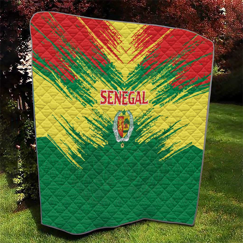 Senegal Rugby Quilt Lion With Coat Of Arms - African Pattern
