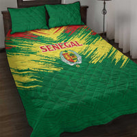 Senegal Rugby Quilt Bed Set Lion With Coat Of Arms - African Pattern