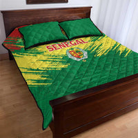 Senegal Rugby Quilt Bed Set Lion With Coat Of Arms - African Pattern