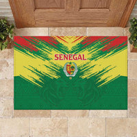Senegal Rugby Rubber Doormat Lion With Coat Of Arms - African Pattern