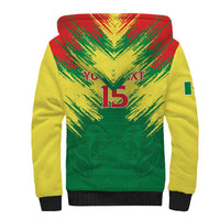 Senegal Rugby Custom Sherpa Hoodie Lion With Coat Of Arms - African Pattern