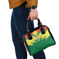 Senegal Rugby Shoulder Handbag Lion With Coat Of Arms - African Pattern