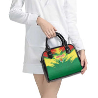 Senegal Rugby Shoulder Handbag Lion With Coat Of Arms - African Pattern