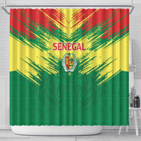 Senegal Rugby Shower Curtain Lion With Coat Of Arms - African Pattern