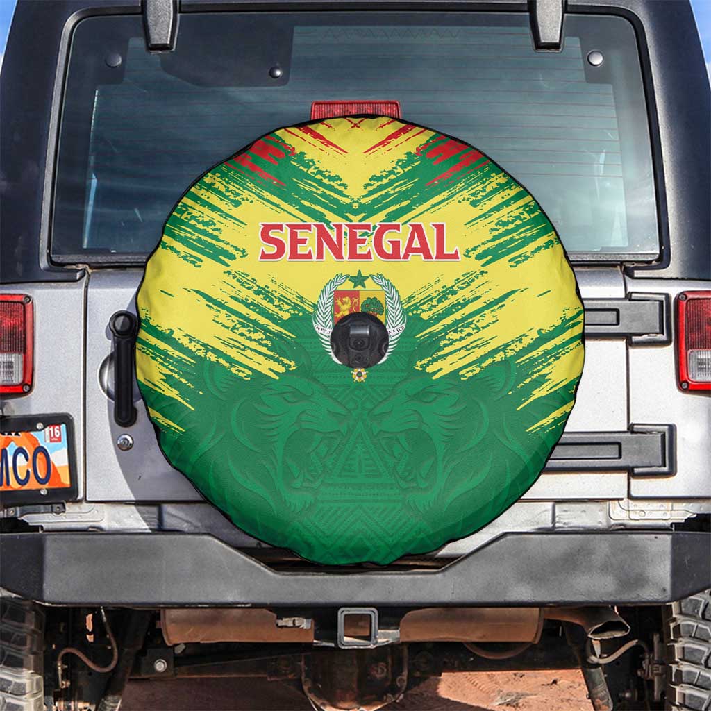 Senegal Rugby Spare Tire Cover Lion With Coat Of Arms - African Pattern