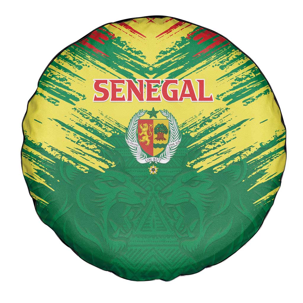 Senegal Rugby Spare Tire Cover Lion With Coat Of Arms - African Pattern