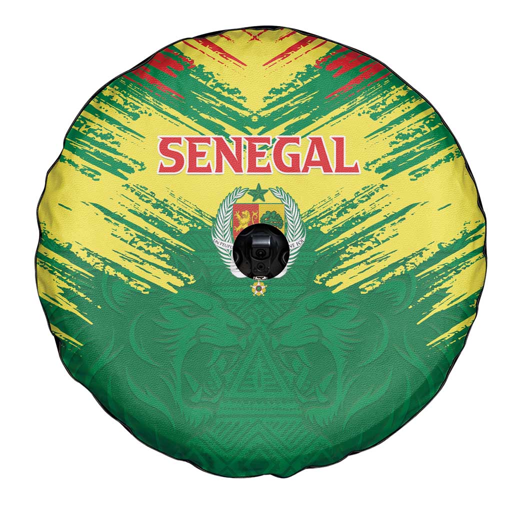 Senegal Rugby Spare Tire Cover Lion With Coat Of Arms - African Pattern