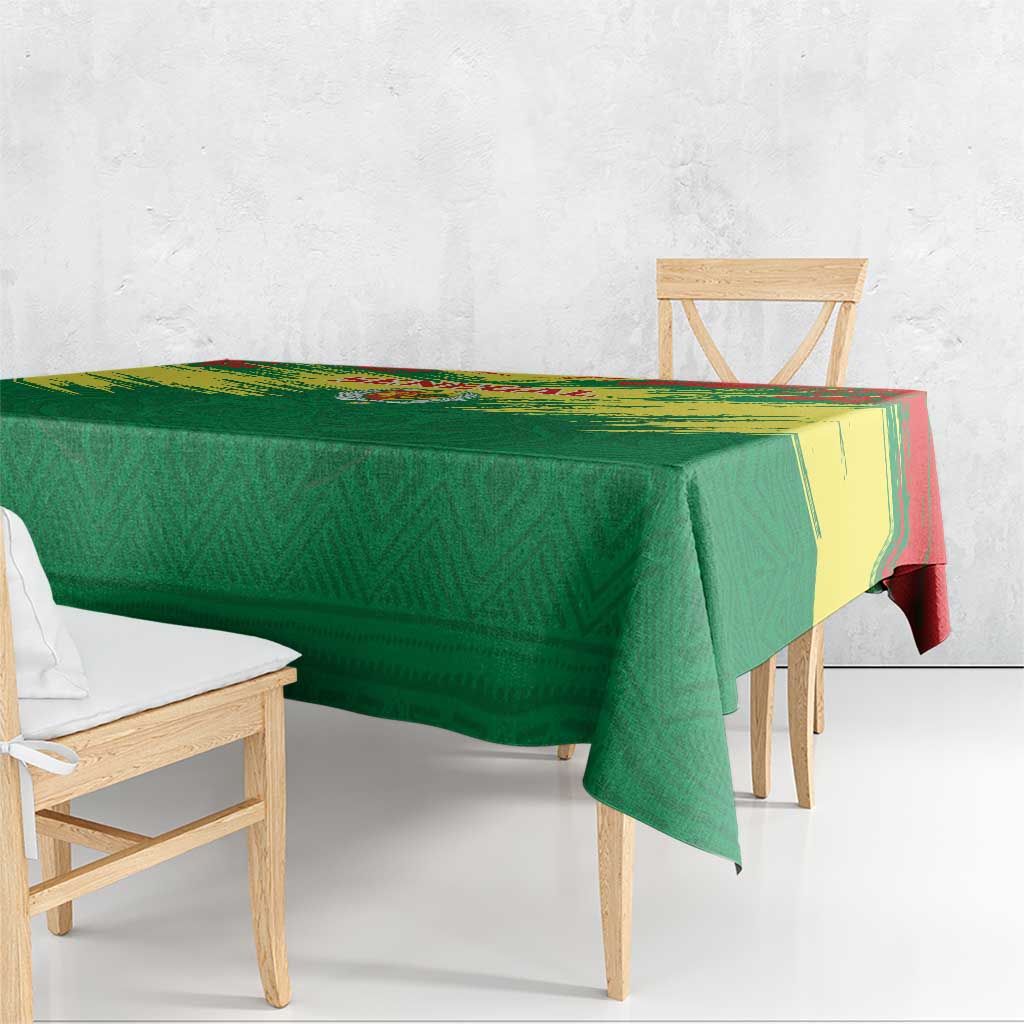Senegal Rugby Tablecloth Lion With Coat Of Arms - African Pattern