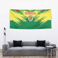 Senegal Rugby Tapestry Lion With Coat Of Arms - African Pattern