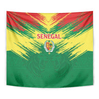 Senegal Rugby Tapestry Lion With Coat Of Arms - African Pattern