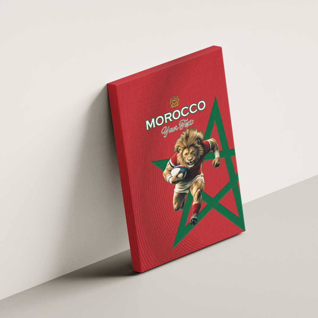 Morocco Rugby Custom Canvas Wall Art Lion Mascot Green Star