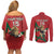 Morocco Rugby Custom Couples Matching Off Shoulder Short Dress and Long Sleeve Button Shirt Lion Mascot Green Star