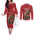 Morocco Rugby Custom Couples Matching Off The Shoulder Long Sleeve Dress and Long Sleeve Button Shirt Lion Mascot Green Star