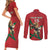 Morocco Rugby Custom Couples Matching Short Sleeve Bodycon Dress and Long Sleeve Button Shirt Lion Mascot Green Star