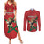 Morocco Rugby Custom Couples Matching Summer Maxi Dress and Long Sleeve Button Shirt Lion Mascot Green Star