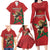 Morocco Rugby Custom Family Matching Long Sleeve Bodycon Dress and Hawaiian Shirt Lion Mascot Green Star