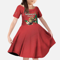 Morocco Rugby Custom Family Matching Mermaid Dress and Hawaiian Shirt Lion Mascot Green Star