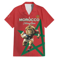 Morocco Rugby Custom Family Matching Mermaid Dress and Hawaiian Shirt Lion Mascot Green Star