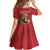 Morocco Rugby Custom Family Matching Off The Shoulder Long Sleeve Dress and Hawaiian Shirt Lion Mascot Green Star