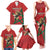 Morocco Rugby Custom Family Matching Tank Maxi Dress and Hawaiian Shirt Lion Mascot Green Star