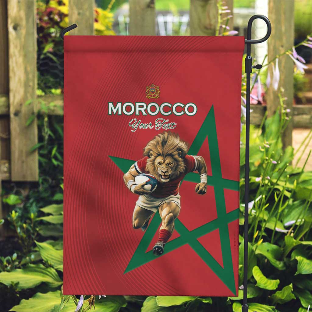 Morocco Rugby Custom Garden Flag Lion Mascot Green Star