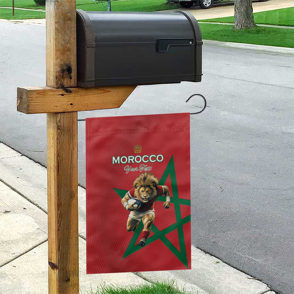 Morocco Rugby Custom Garden Flag Lion Mascot Green Star