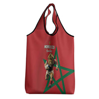 Morocco Rugby Custom Grocery Bag Lion Mascot Green Star