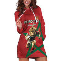 Morocco Rugby Custom Hoodie Dress Lion Mascot Green Star